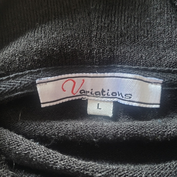 Variations Multi Colored Tie-dye Turtleneck Wrap Front Sweater L - Picture 7 of 7